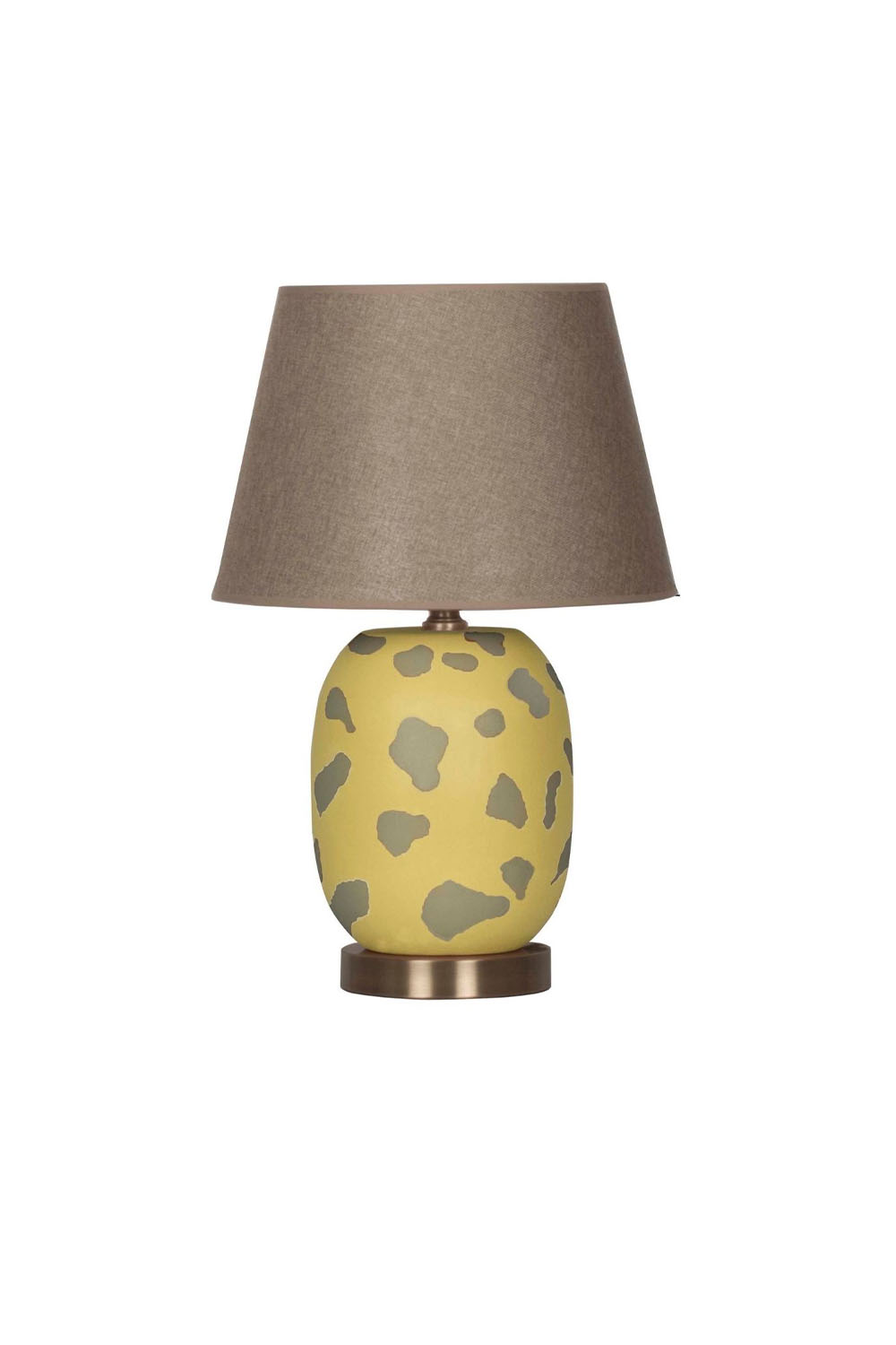 Moena Studio-Modern Marakesh Seramik Abajur– Sarı Üzerine Yeşil Desenli El Yapımı Tasarım-Abajur-1-roqelvaxirum.shop