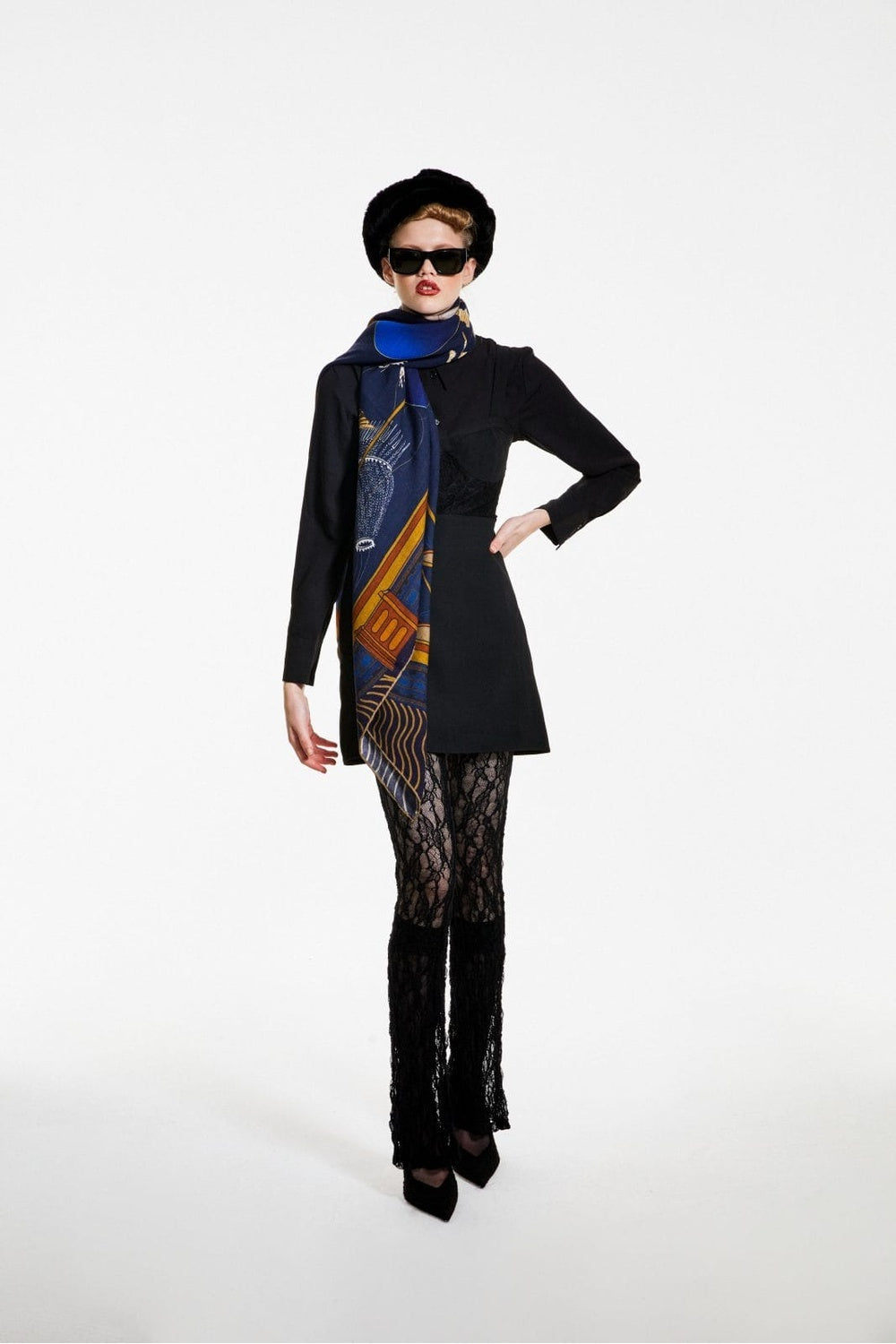 Mokoshe-Ballerinas & Blue - Silk-Şal & Fular-4-roqelvaxirum.shop