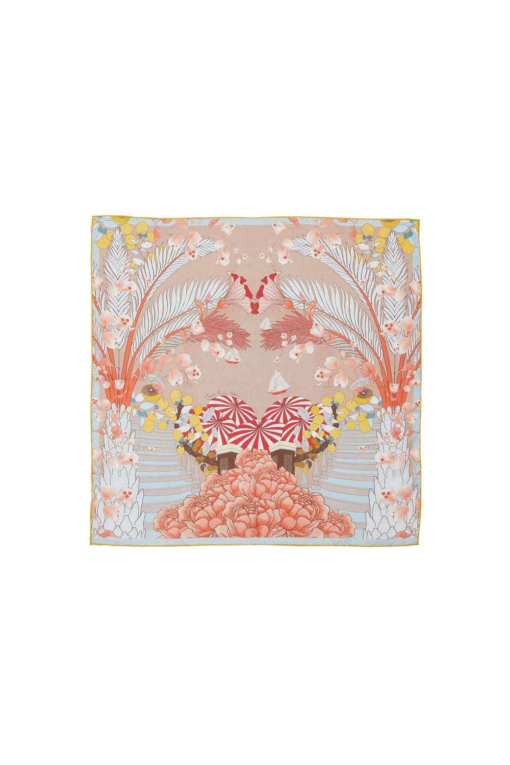 Mokoshe-French Riviera & Beige - Silk-Şal & Fular-1-roqelvaxirum.shop