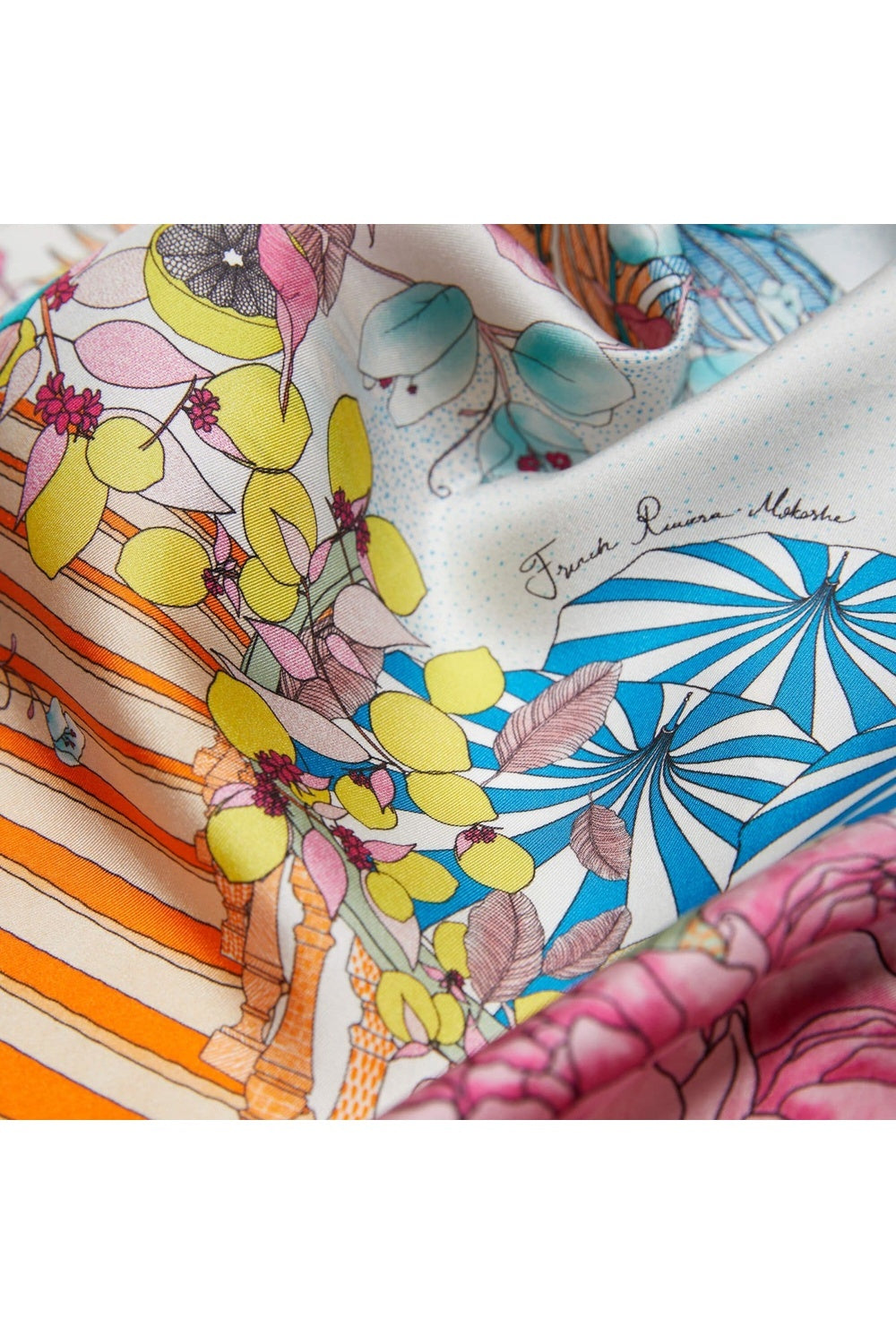 Mokoshe-French Riviera & Orange, Blue And Yellow - Cotton-Şal & Fular-7-roqelvaxirum.shop