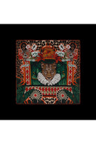 Mokoshe-Monkey And The Leopard - Orange & Green - Silk-Şal & Fular-1-roqelvaxirum.shop