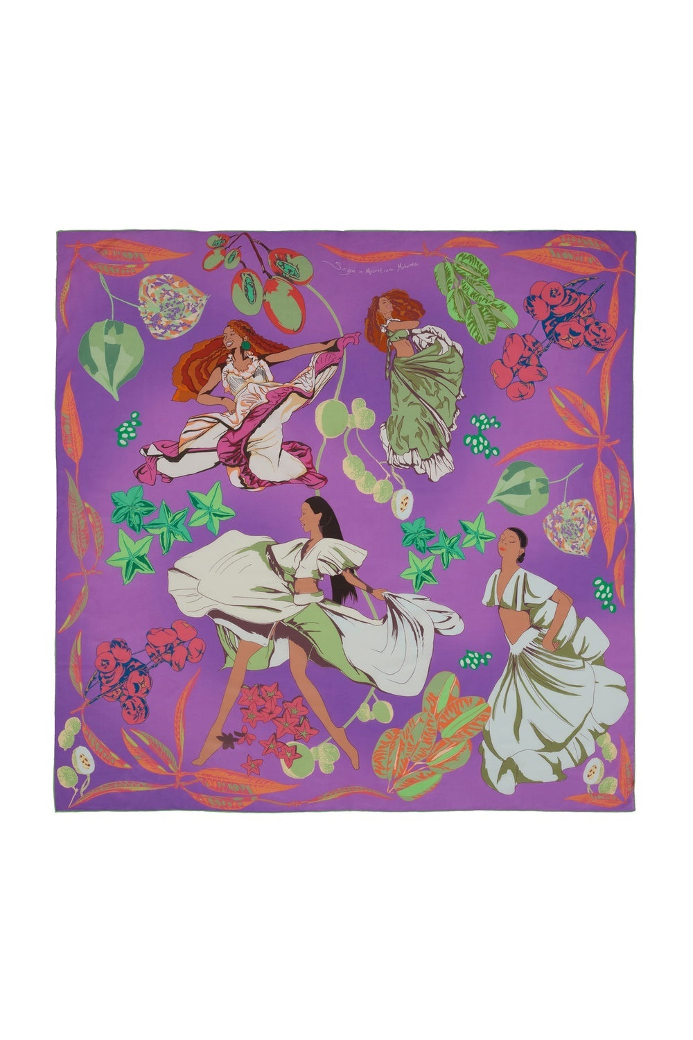 Mokoshe-Saga In Mauritius & Purple And Green-Şal & Fular-2-roqelvaxirum.shop
