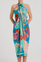Mokoshe-Saga In Mauritius & Turquoise And Red-Şal & Fular-7-roqelvaxirum.shop