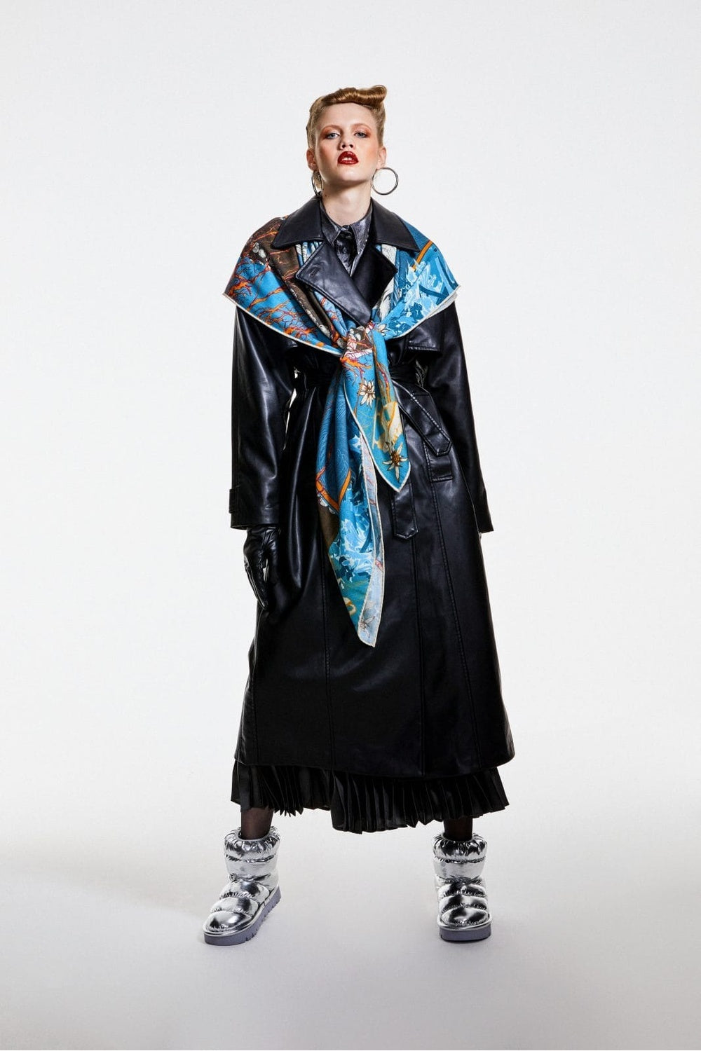 Mokoshe-Snow Ball & Turquoise And Orange - Wool-Şal & Fular-1-roqelvaxirum.shop