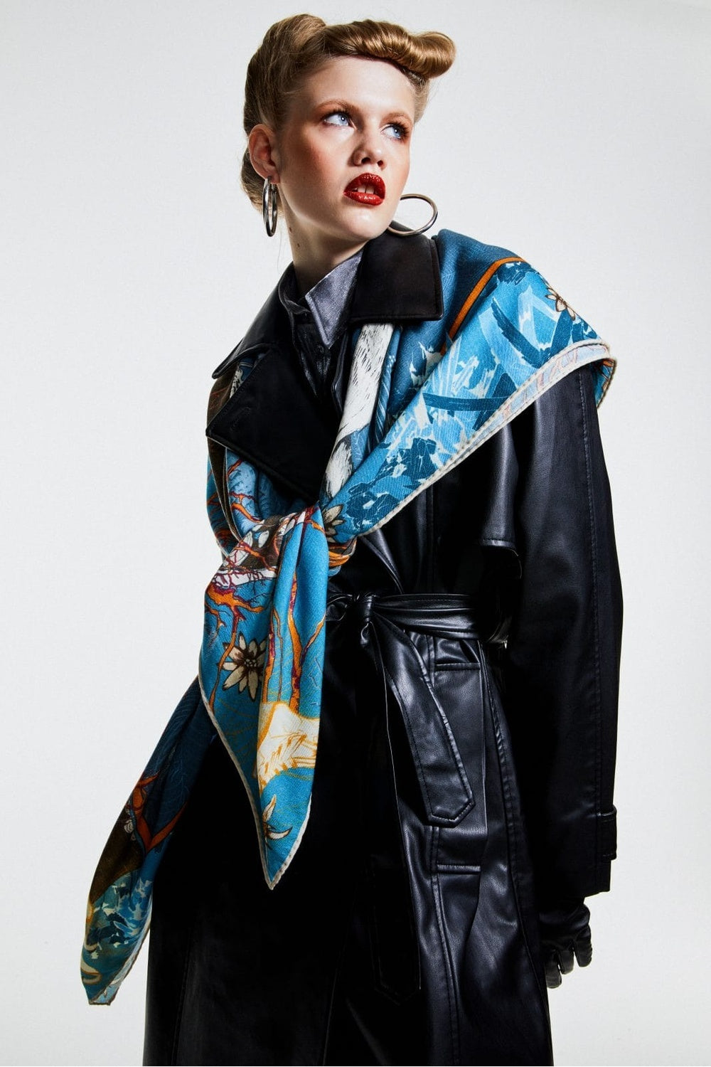 Mokoshe-Snow Ball & Turquoise And Orange - Wool-Şal & Fular-4-roqelvaxirum.shop
