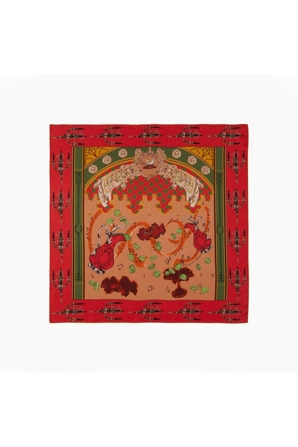 Mokoshe-Tea For Two & Red And Green - Silk-Şal & Fular-6-roqelvaxirum.shop