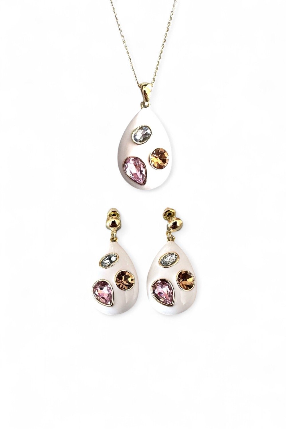 Monadas Bijou-Coral Elegance 14k Rodyum Kaplama Set-Kolye-1-roqelvaxirum.shop