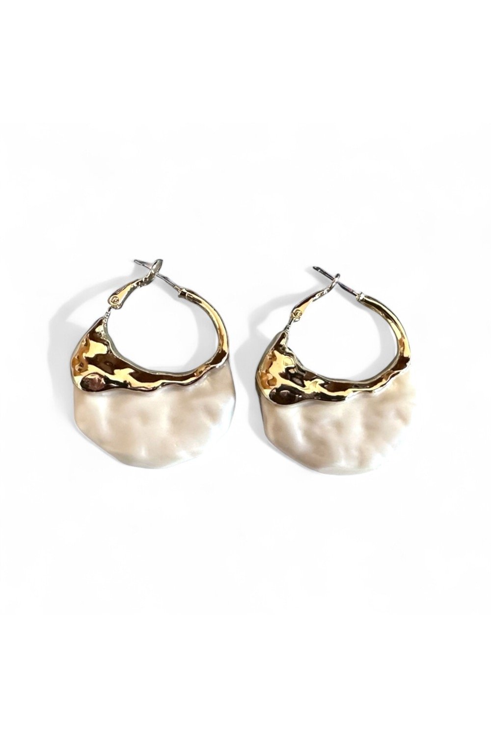 Monadas Bijou-Diana Pearl 14k Rodyum Kaplama Halka Küpe-Küpe-1-roqelvaxirum.shop