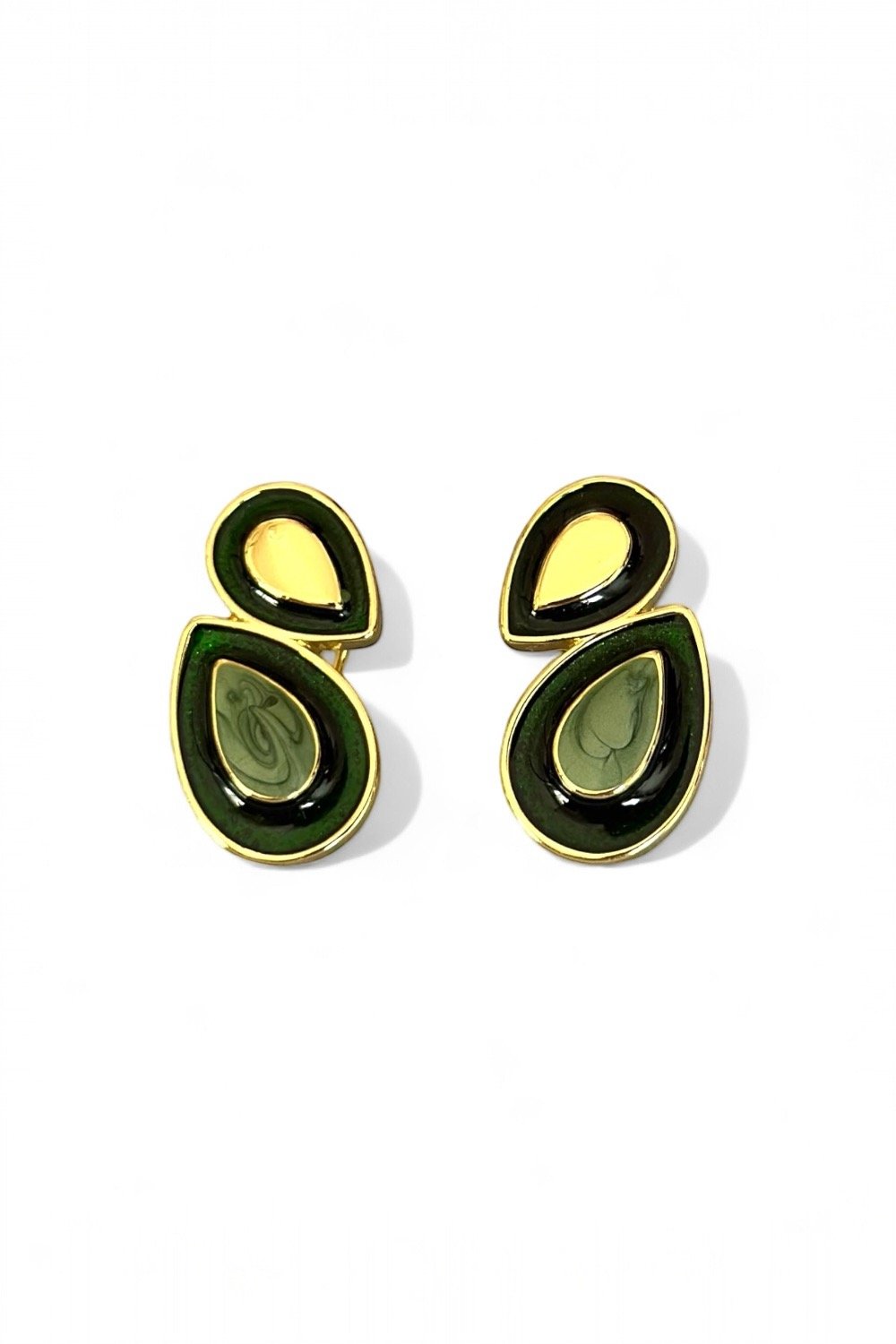 Monadas Bijou-Fiona Yeşil 14k Rodyum Kaplama Küpe-Küpe-1-roqelvaxirum.shop