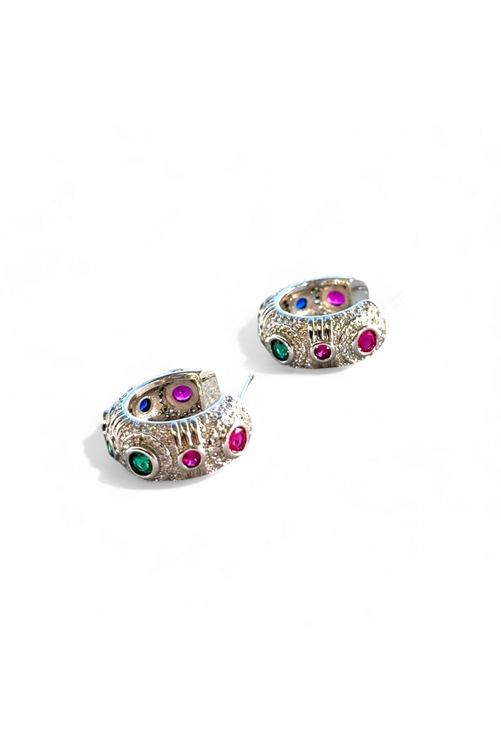 Monadas Bijou-Maharani Gümüş Rengi Halka Küpe-Küpe-2-roqelvaxirum.shop