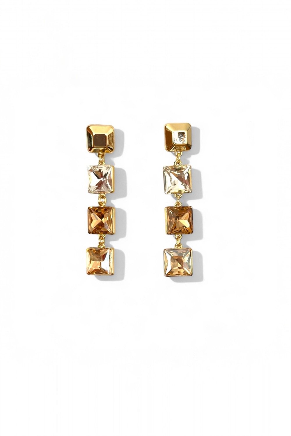 Monadas Bijou-Mona Bal Rengi 14k Rodyum Kaplama Sallantılı Küpe-Küpe-1-roqelvaxirum.shop