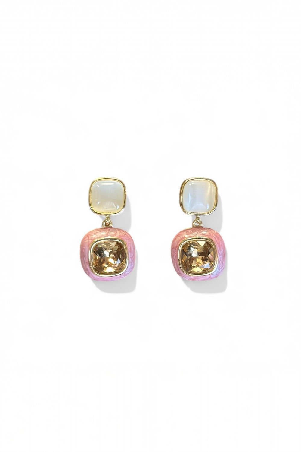 Monadas Bijou-Nano Pembe 14k Rodyum Kaplama Küpe-Küpe-1-roqelvaxirum.shop