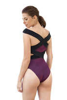 Movom Swimwear-Barbara Banded Cross Swimsuit-Bikini & Mayo-3-roqelvaxirum.shop