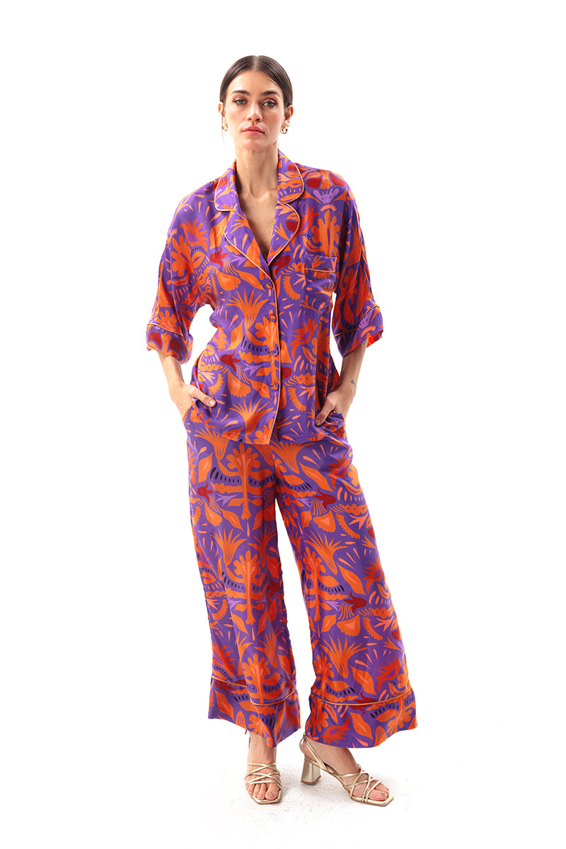 Movom Swimwear-Mauve Pajama Style Shirt-Bluz-3-roqelvaxirum.shop