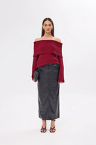 Mozto-Kaia Burgundy Pullover-Kazak & Triko-2-roqelvaxirum.shop