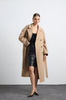 Maxin %100 Yün Camel Maxi Kaban - 1