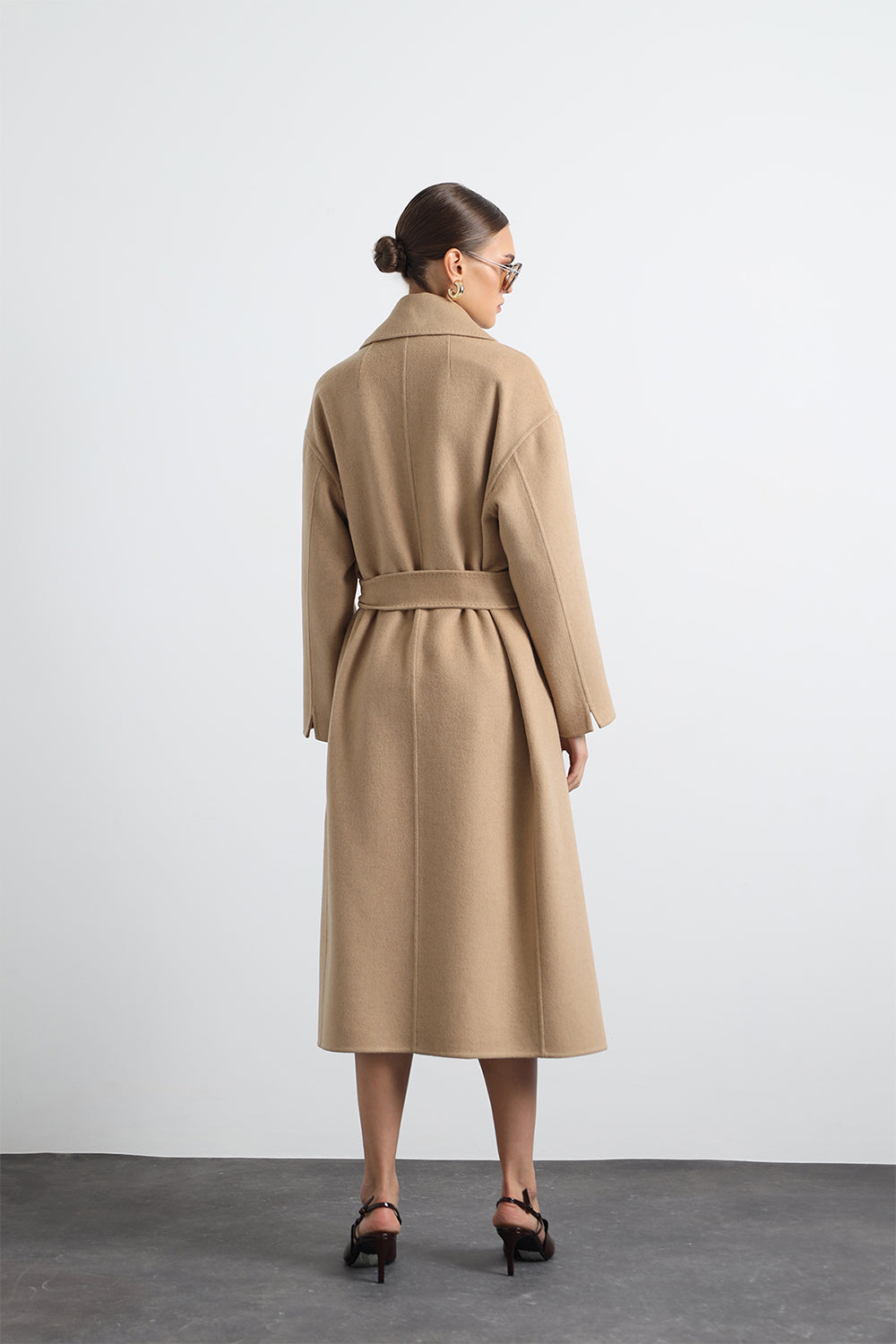 Maxin %100 Yün Camel Maxi Kaban - 8