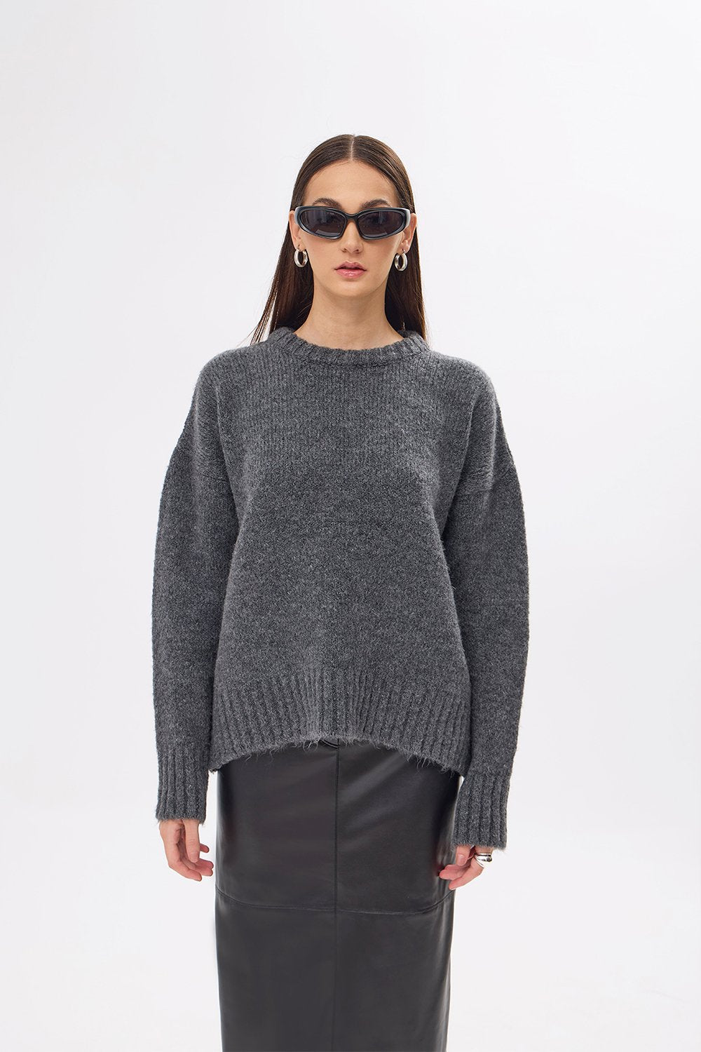 Mozto-Whitney Grey Oversize Kazak-Kazak & Triko-1-roqelvaxirum.shop