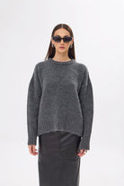 Mozto-Whitney Grey Oversize Kazak-Kazak & Triko-1-roqelvaxirum.shop