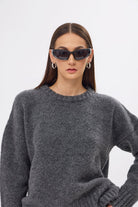 Mozto-Whitney Grey Oversize Kazak-Kazak & Triko-2-roqelvaxirum.shop