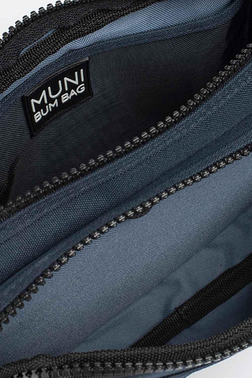 Muni Bum Bag-Grace Navy Blue Double Bumbag-Bel Çantası-4-roqelvaxirum.shop