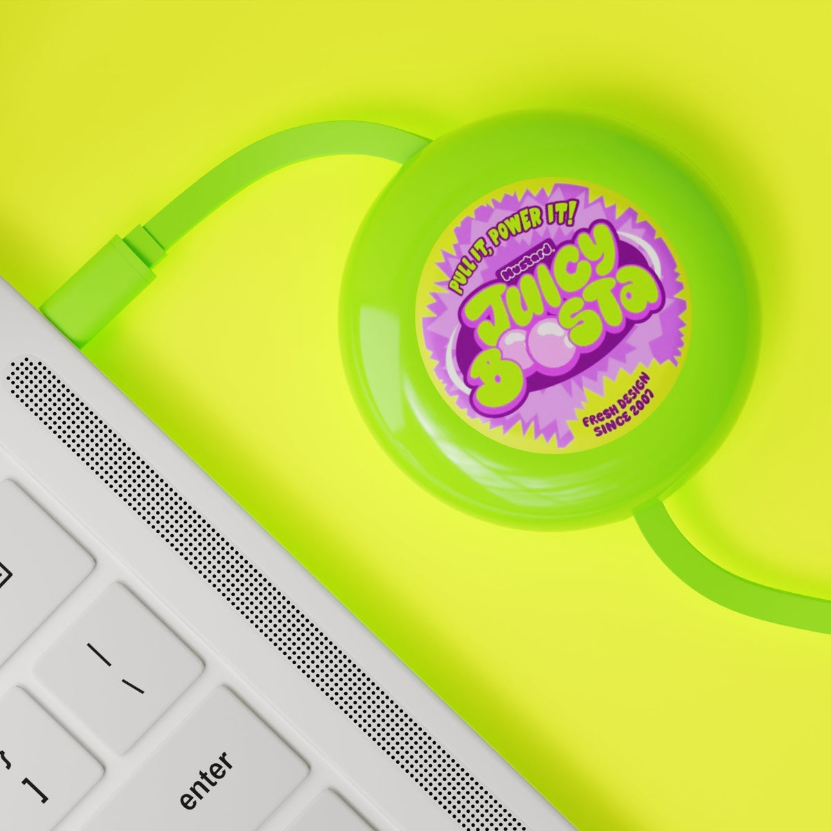 Mustard Juicy Boosta Usb-C 100W Hızlı Şarj Kablosu - Yeşil