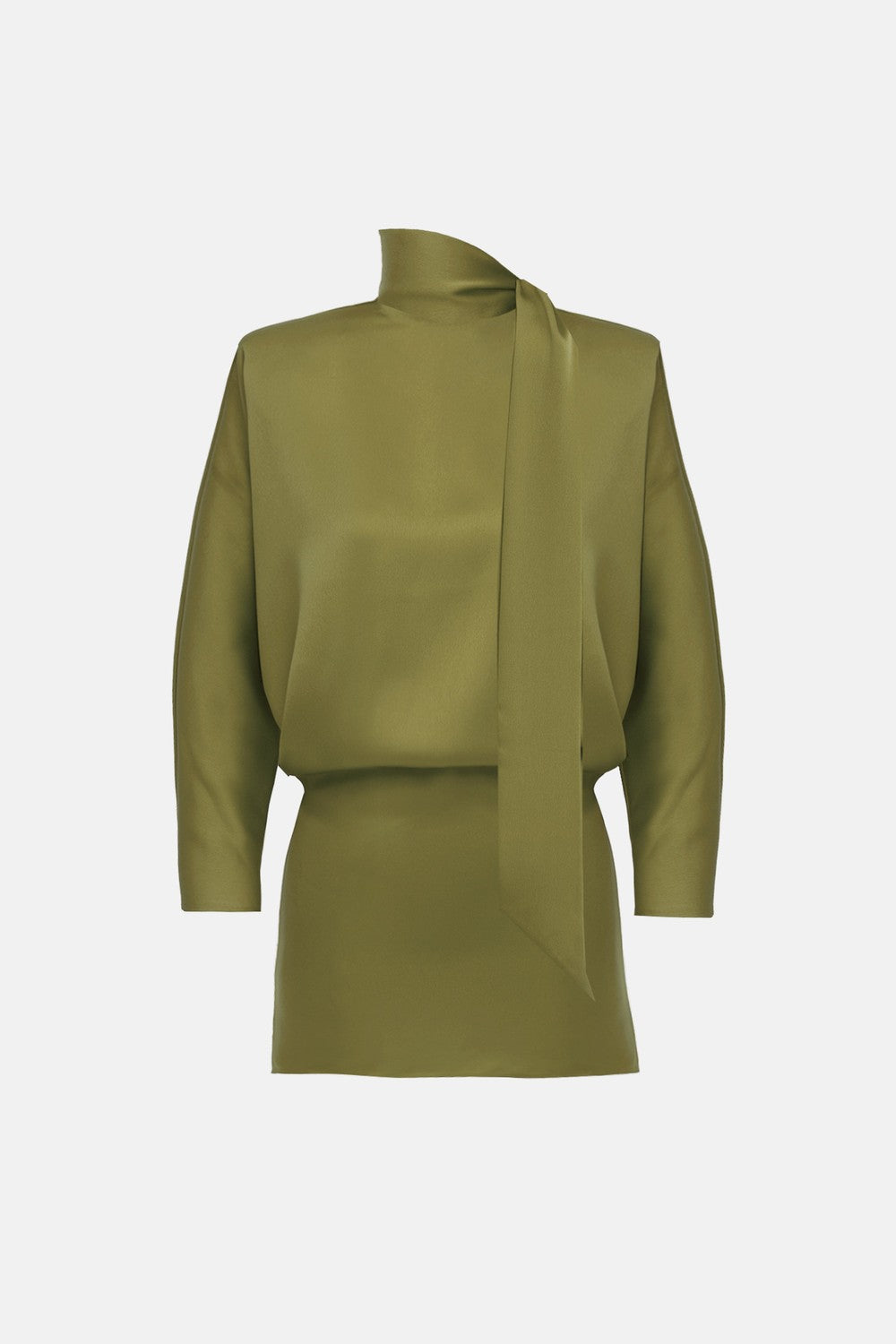 Naia-Amore Saten Elbise / Zeytin Yeşili-Elbise-11-roqelvaxirum.shop