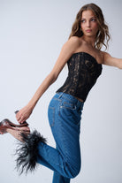 Naia-Cher Jean / Siyah Tüylü-Kot Pantolon-5-roqelvaxirum.shop