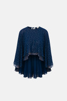 Naia-Heaven Pelerin / Lacivert Parlak-Bluz-6-roqelvaxirum.shop