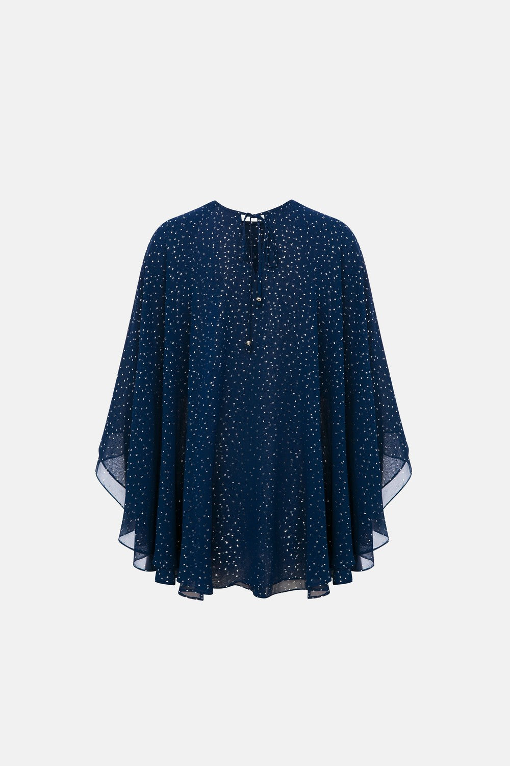 Naia-Heaven Pelerin / Lacivert Parlak-Bluz-7-roqelvaxirum.shop