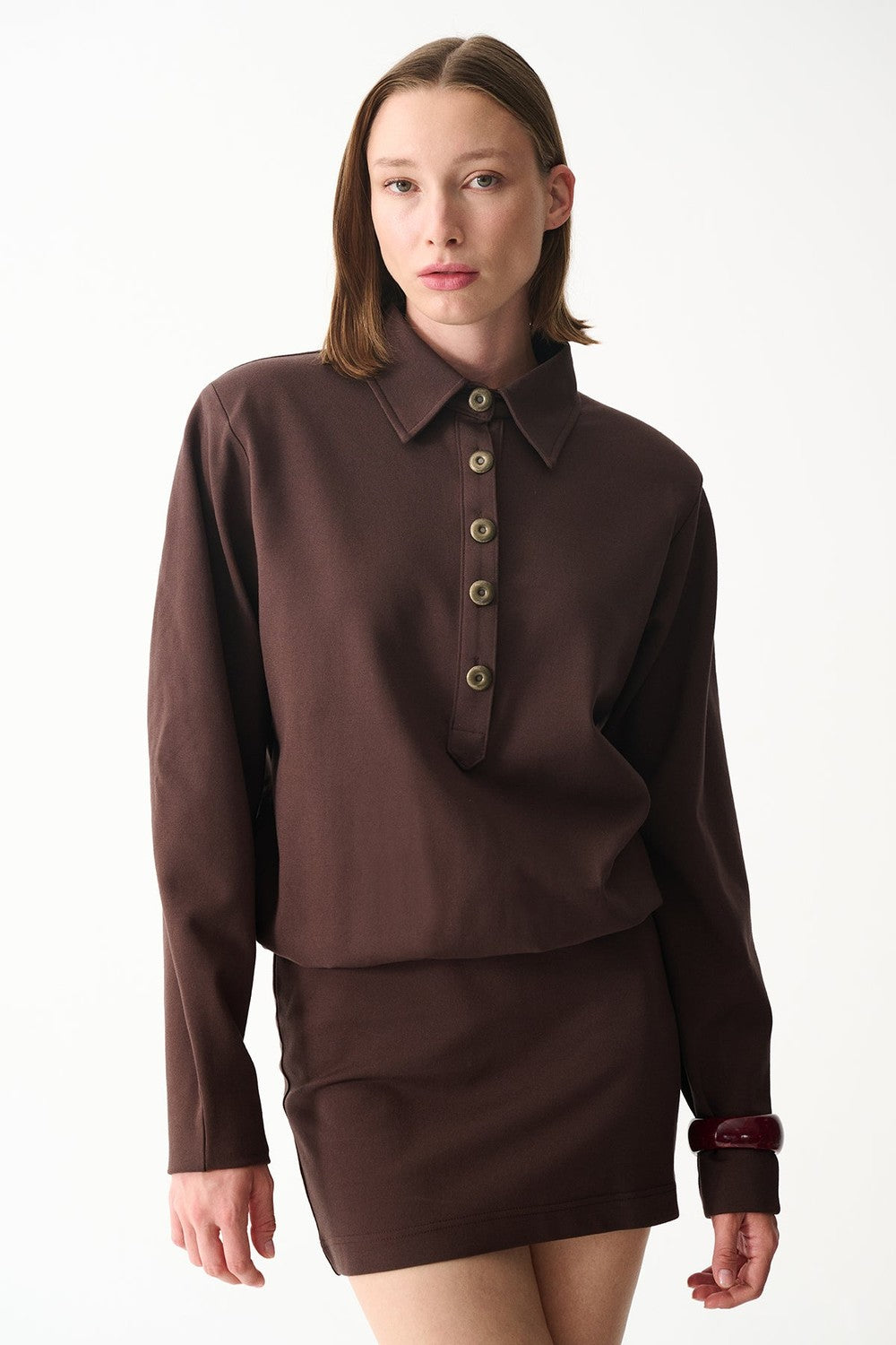 Naia-Lucky Elbise / Kahverengi-Elbise-4-roqelvaxirum.shop