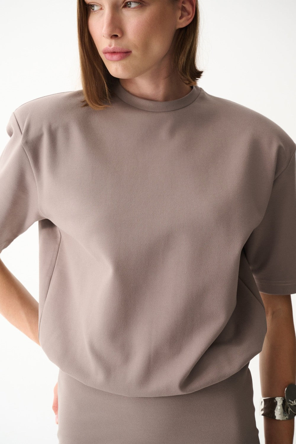 Naia-Miu T Shirt Elbise / Taş Rengi-Elbise-8-roqelvaxirum.shop