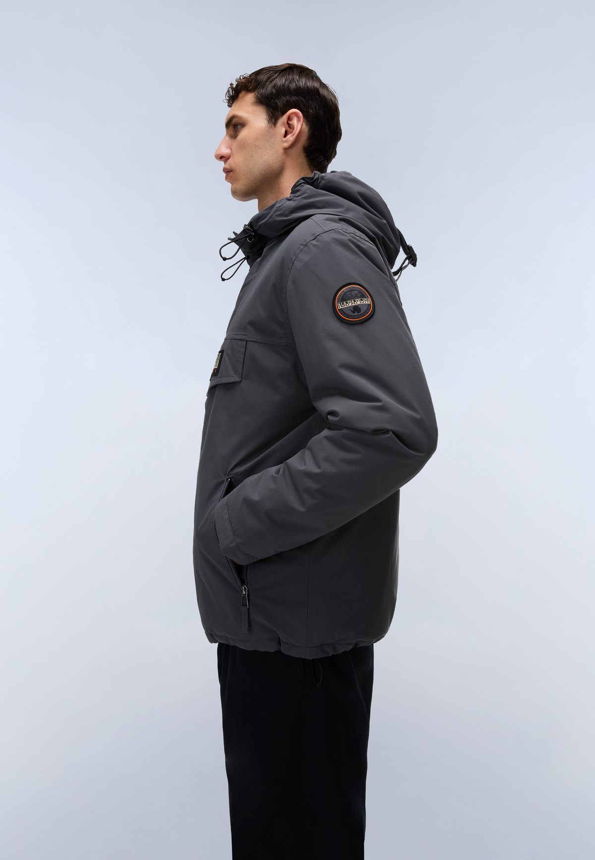 Napapijri-Rainforest Open Wi Dark Grey Solid-Yağmurluk-7-roqelvaxirum.shop