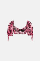 Naia-Bonita Crop Top / Pembe Orman Desenli-Crop Top-5-roqelvaxirum.shop