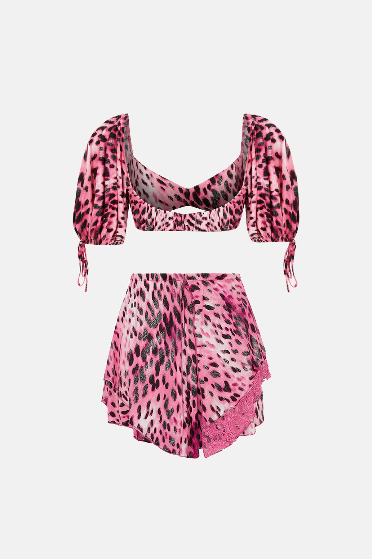 Naia-Bonita Crop Top / Pembe Orman Desenli-Crop Top-7-roqelvaxirum.shop