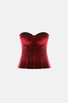 Naia-Grace Top / Bordo Kadi̇fe-Bluz-1-roqelvaxirum.shop
