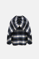 Naia-Indigo Pelerin / Laci̇vert Ekoseli̇-Ceket-3-roqelvaxirum.shop