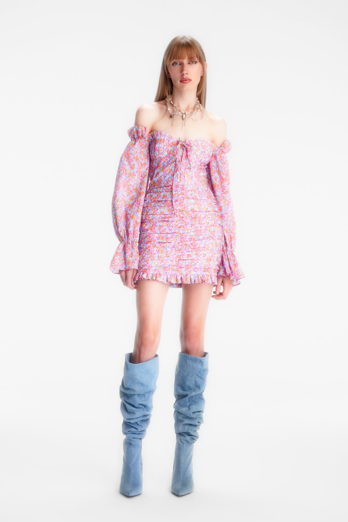 Naia-Lily Elbi̇se / Pembe Çiçekli-Elbise-1-roqelvaxirum.shop