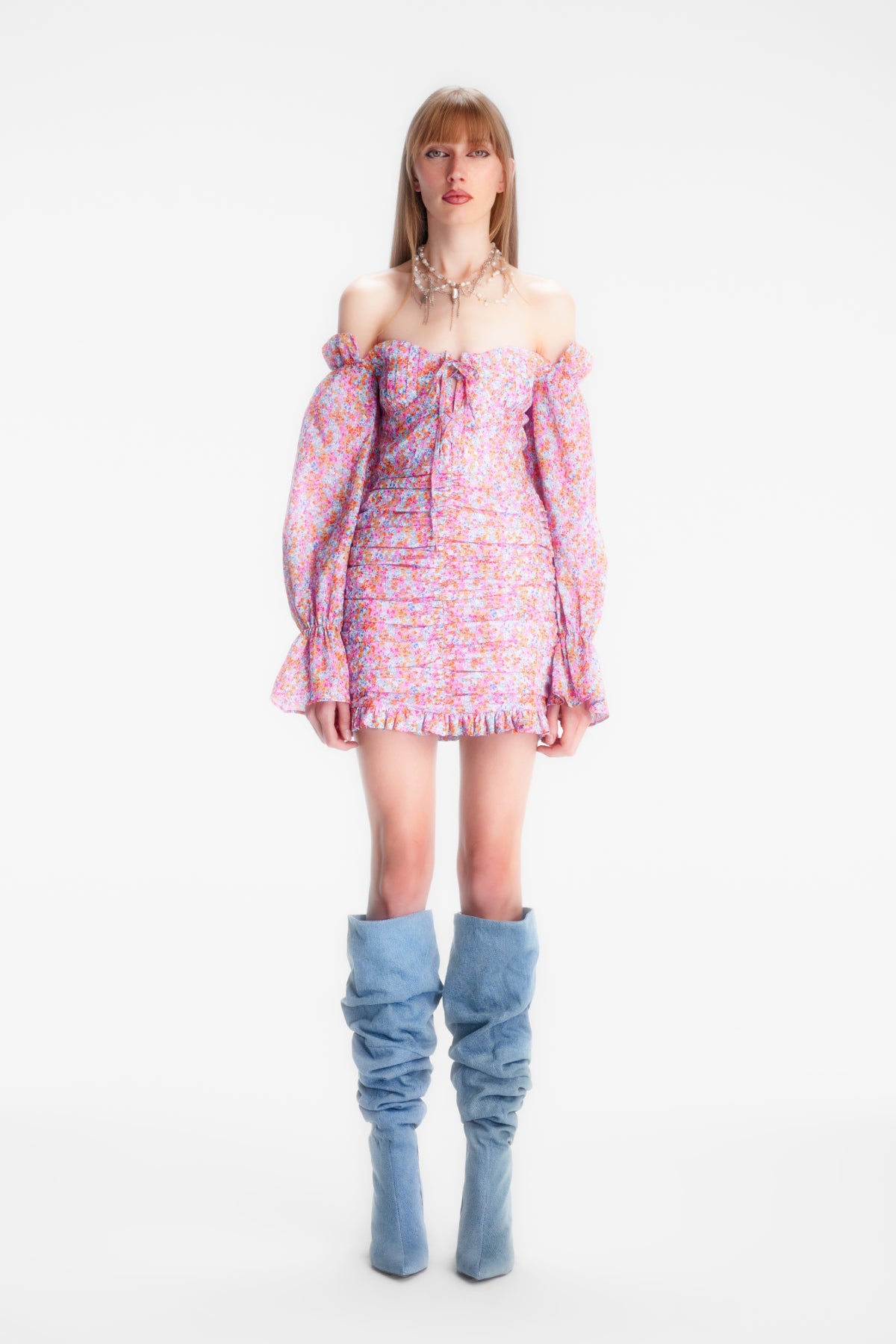 Naia-Lily Elbi̇se / Pembe Çiçekli-Elbise-7-roqelvaxirum.shop