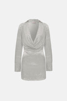 Naia-Lucia Degaje Elbise / Beyaz Leopar Desenli-Elbise-4-roqelvaxirum.shop