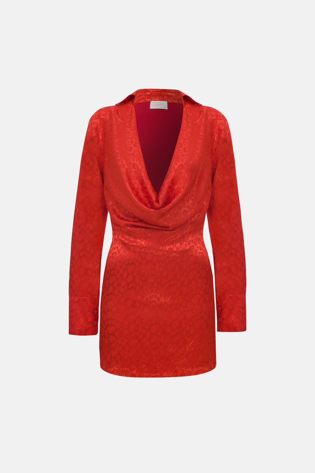 Naia-Lucia Degaje Elbi̇se / Kırmızı Leopar Desenli-Elbise-5-roqelvaxirum.shop