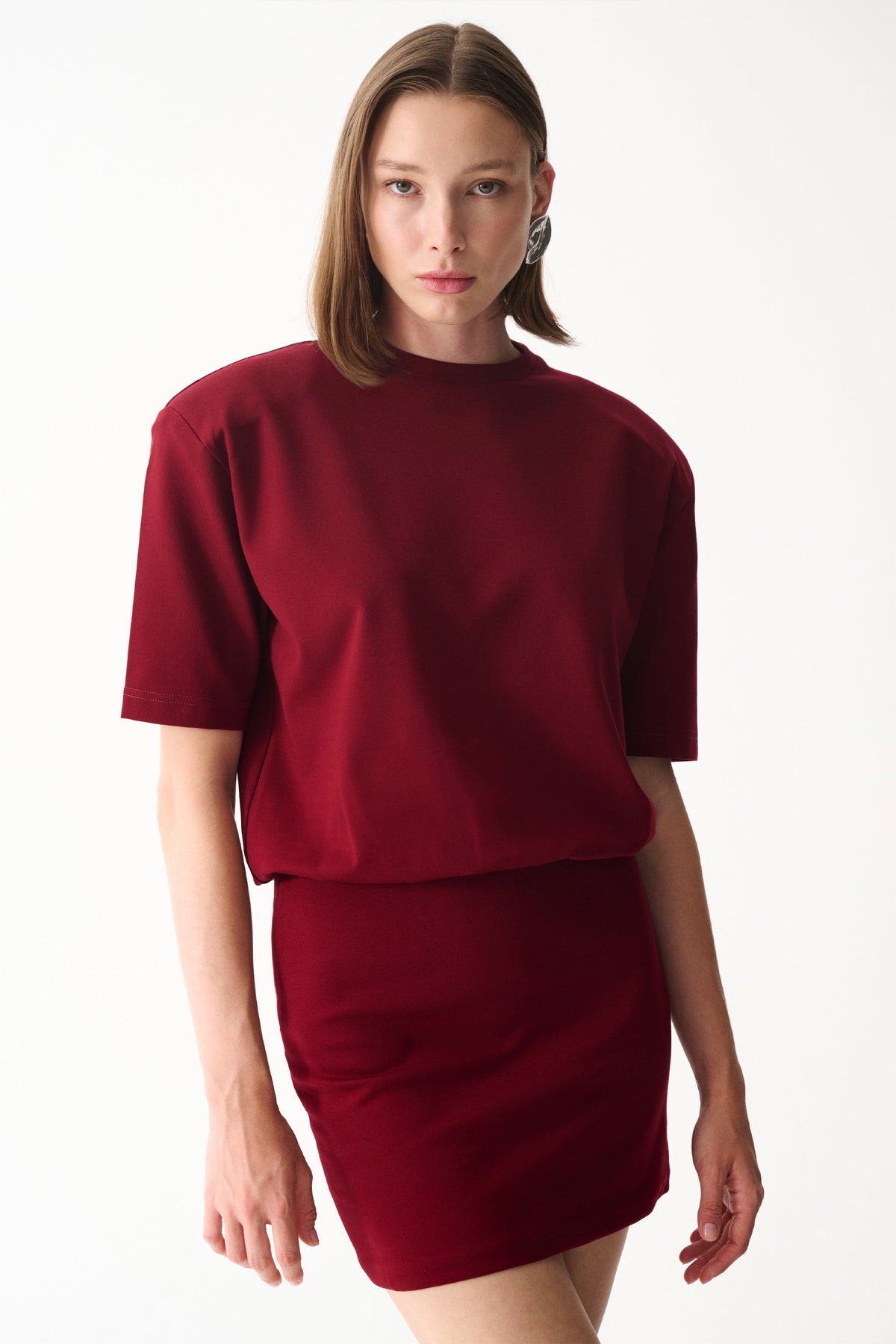 Naia-Miu T Shirt Elbi̇se / Bordo-Elbise-2-roqelvaxirum.shop