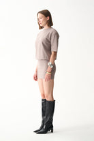 Naia-Miu T Shirt Elbi̇se / Taş Rengi̇-Elbise-4-roqelvaxirum.shop