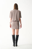 Naia-Miu T Shirt Elbi̇se / Taş Rengi̇-Elbise-5-roqelvaxirum.shop