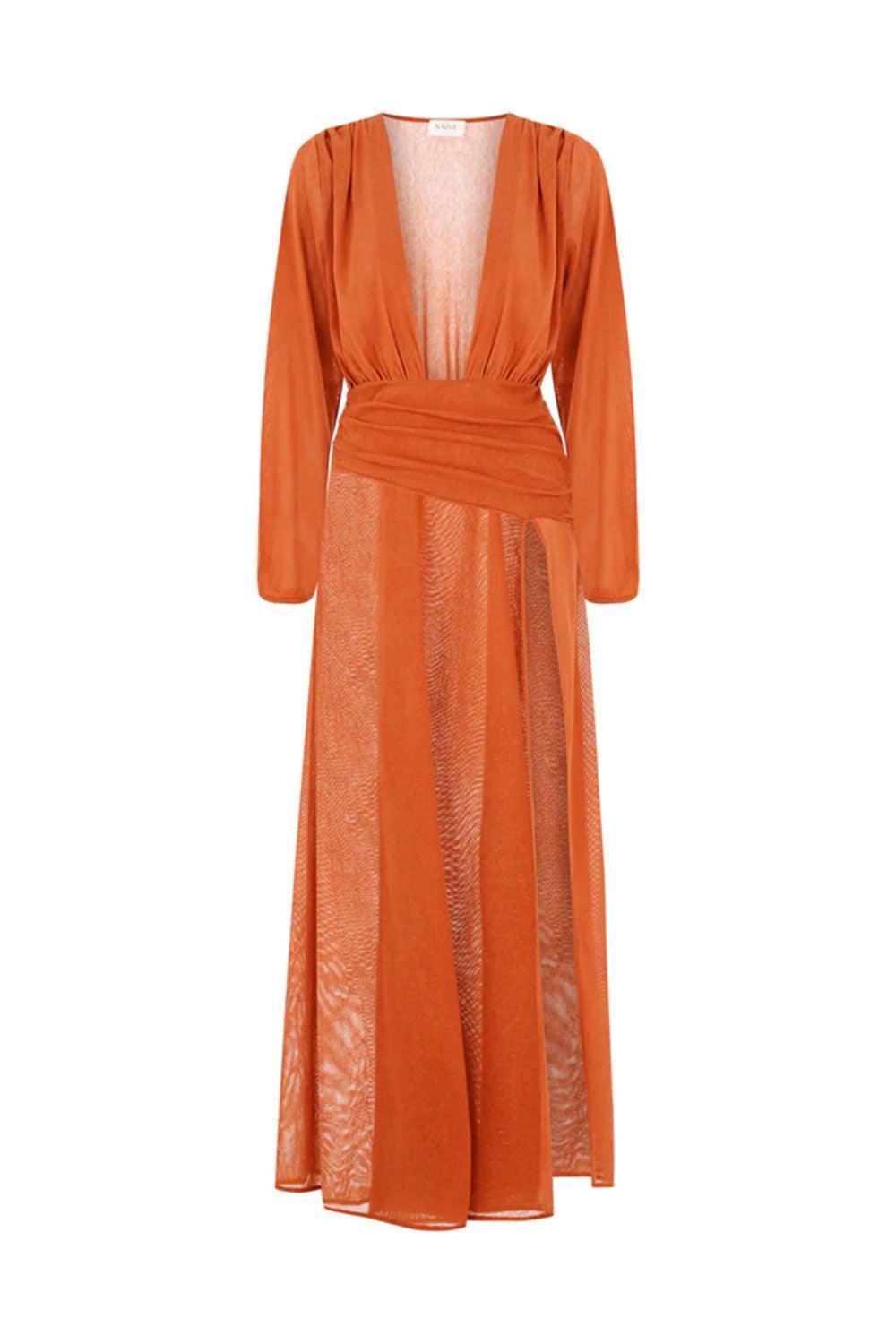Naïve Atelier-Linda Burnt Orange-Elbise-1-roqelvaxirum.shop