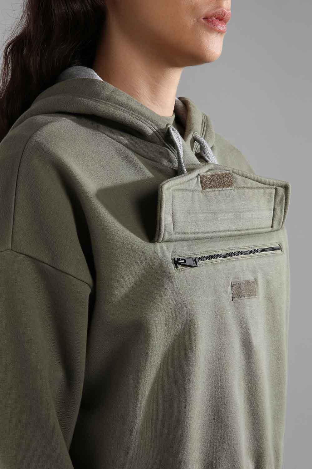 Napapijri-Burgee Crop Woman Green Lichen-Sweatshirts & Hoodies-4-roqelvaxirum.shop