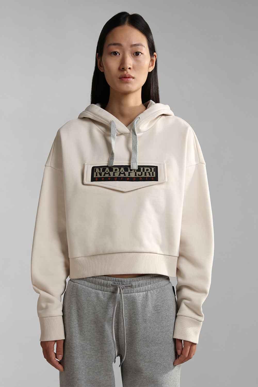 Napapijri-Burgee Crop Woman Whitecap Gray-Sweatshirts & Hoodies-1-roqelvaxirum.shop