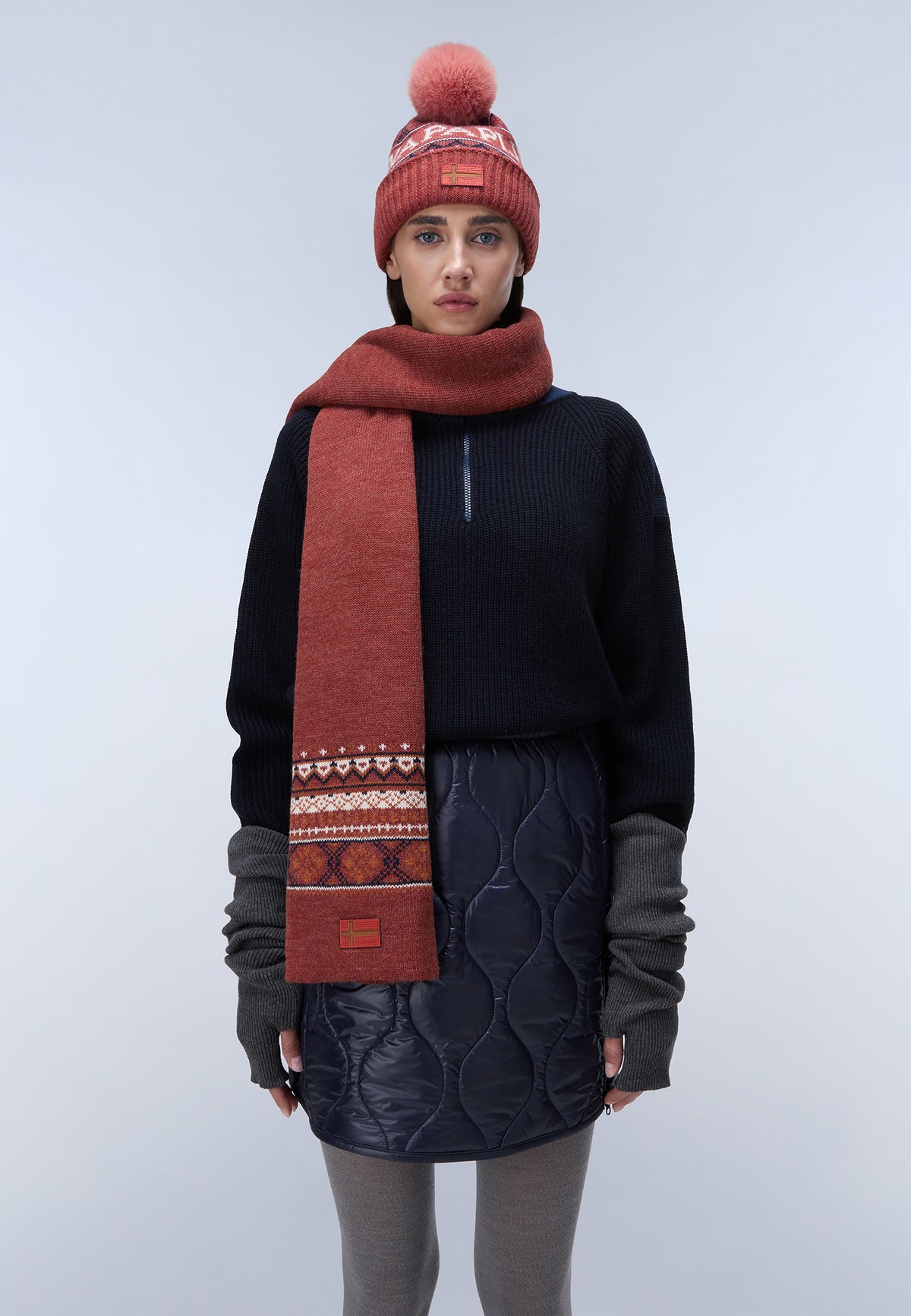 Napapijri-F-Soiusa Scarf W Red Sauce-Atkı-2-roqelvaxirum.shop