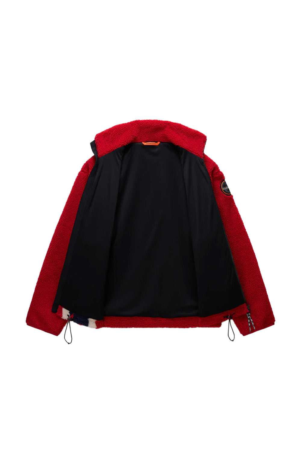 Napapijri-Fiemme Loose Fit Fze Kırmızı Norveç Bayraklı Peluş Mont-Mont-7-roqelvaxirum.shop