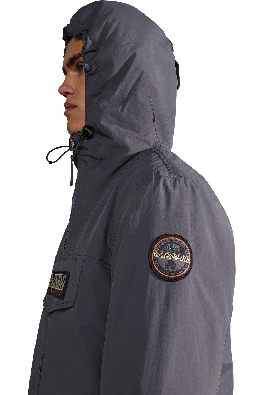 Napapijri-Rainforest Open Wi Dark Grey Solid-Yağmurluk-4-roqelvaxirum.shop